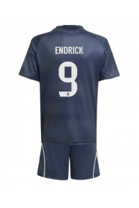 Real Madrid Endrick #9 Jalkapallovaatteet Lasten Vieraspeliasu 2025-26 Lyhythihainen (+ Lyhyet housut)